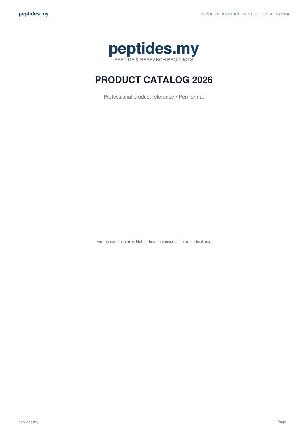 Peptides.my Product Catalog 2026 cover